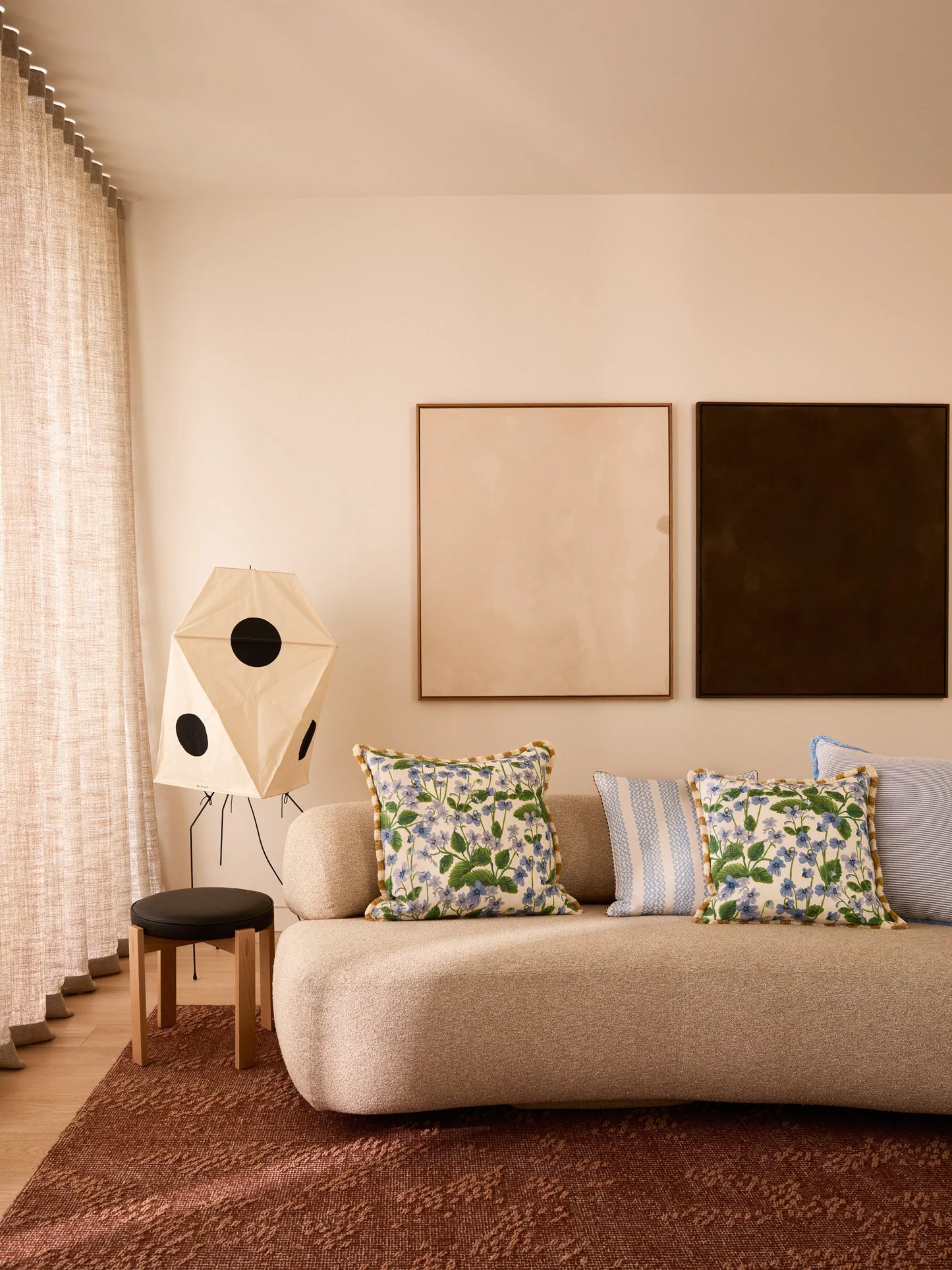 Bonnie & Neil Lilas Blue Linen Cushion