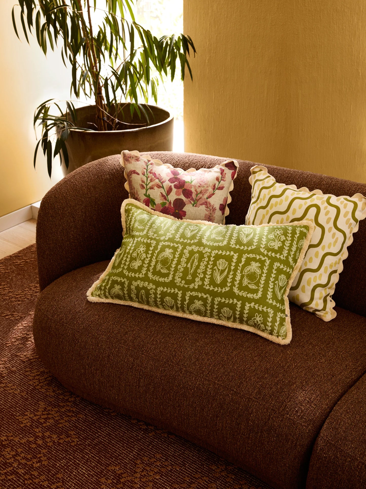 Bonnie & Neil Petra Sage Linen Cushion