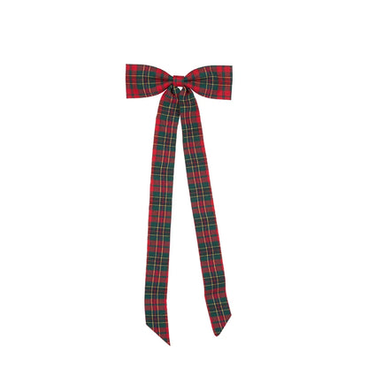 Red tartan Elongated Bow