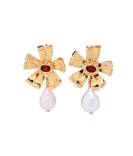 Lotus Pearl Earrings