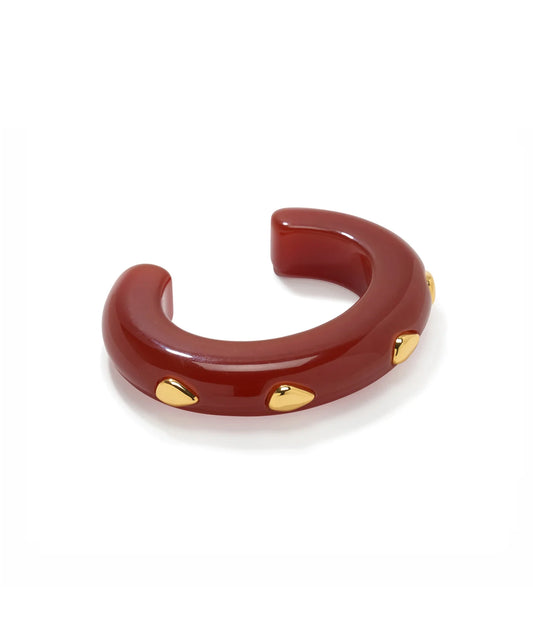 Ridge Cuff in Umber & Gold Stud