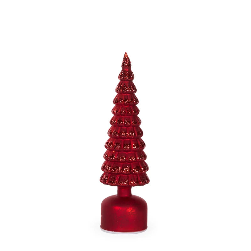 Red Mercury Glass Rotating Tree