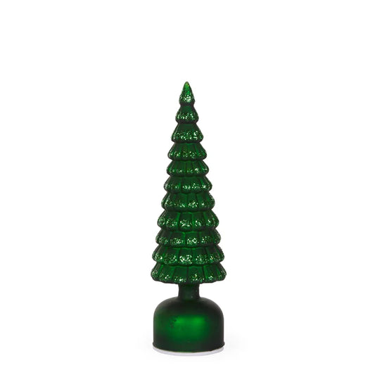 Green Mercury Glass Rotating Tree