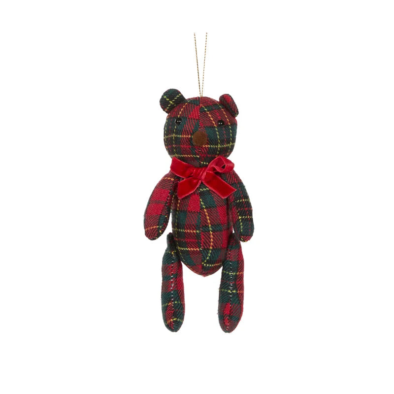 Plaid hanging Teddy Bear