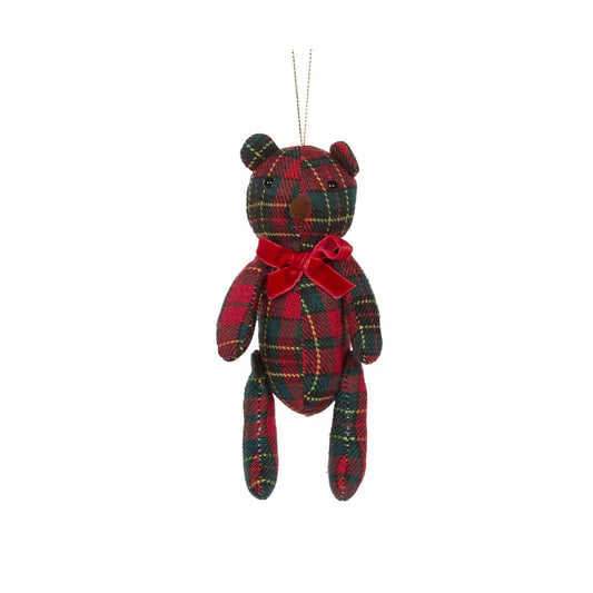 Plaid hanging Teddy Bear