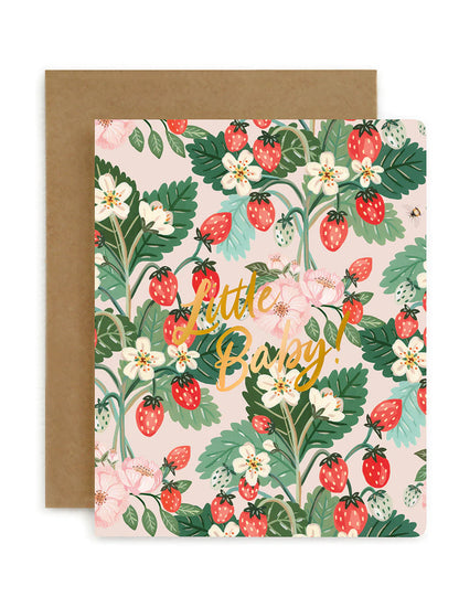 Bespoke Letterpress Little Baby Strawberries Card