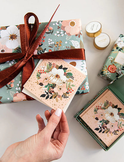 Bespoke Letterpress Christmas Floral Fields Gift Card Boxset
