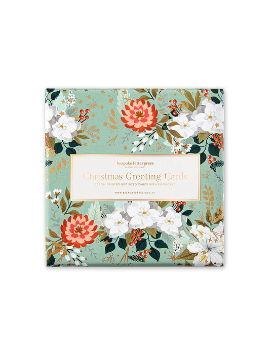 Bespoke Letterpress Christmas Floral Fields Gift Card Boxset WAS $30