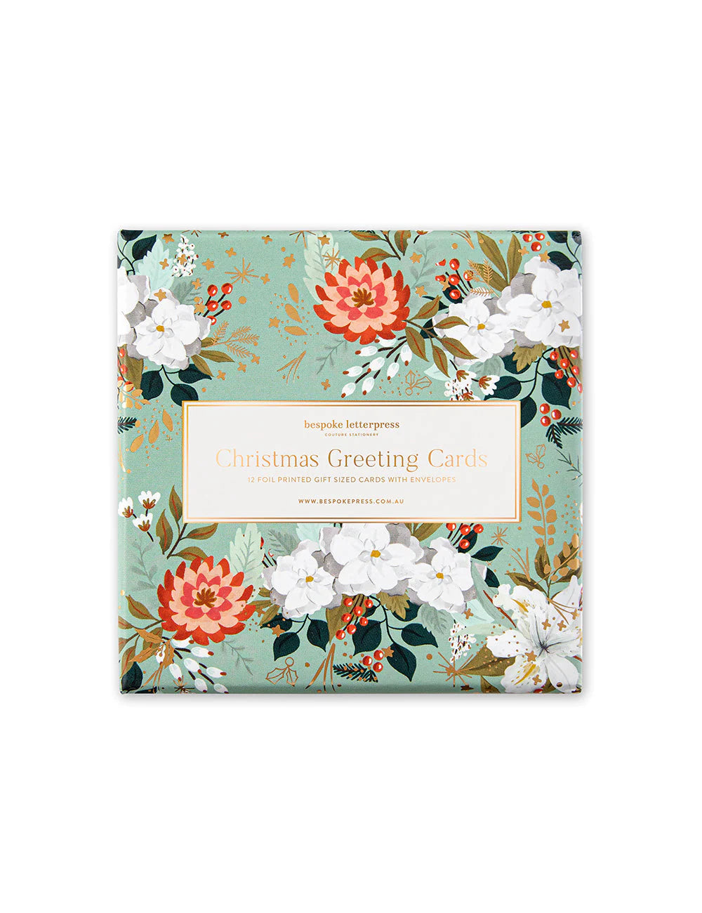 Bespoke Letterpress Christmas Floral Fields Gift Card Boxset WAS $30