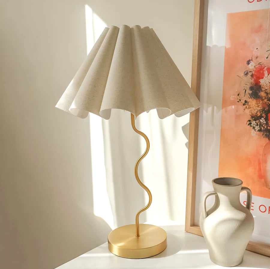 Cora Brass + White Table Lamp