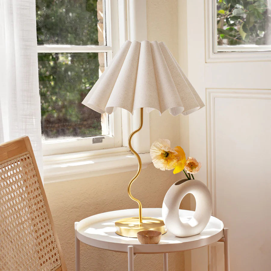 Cora Brass + White Table Lamp