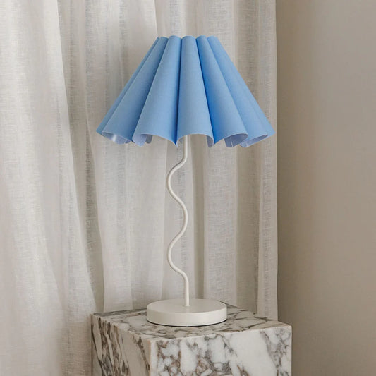 Cora Blue + White Table Lamp