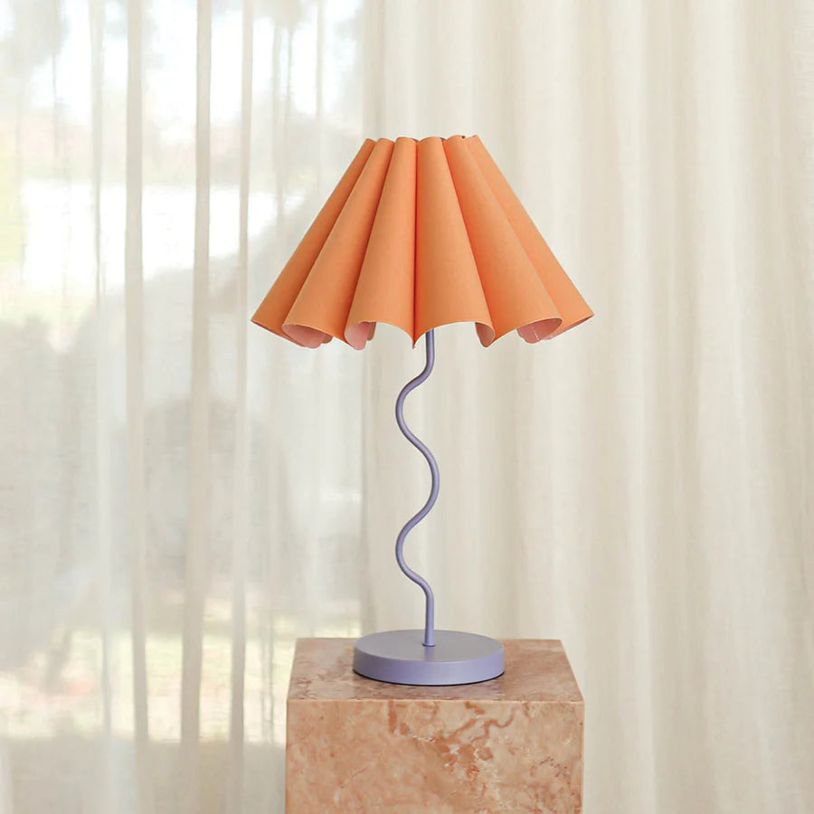 Cora Tropical Peach + Purple Table Lamp