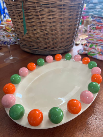 Noss Bubble Plate - Pink, Green and Orange