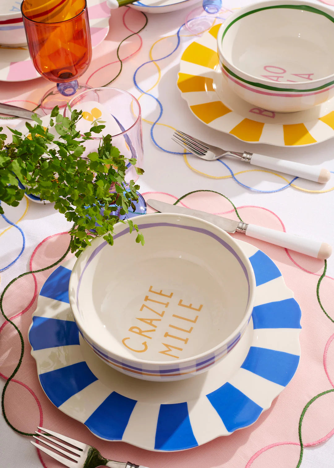 Grazie Mille Wave Dinner Plate Set