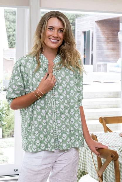 Mandalay Folk Shadow Buti Top