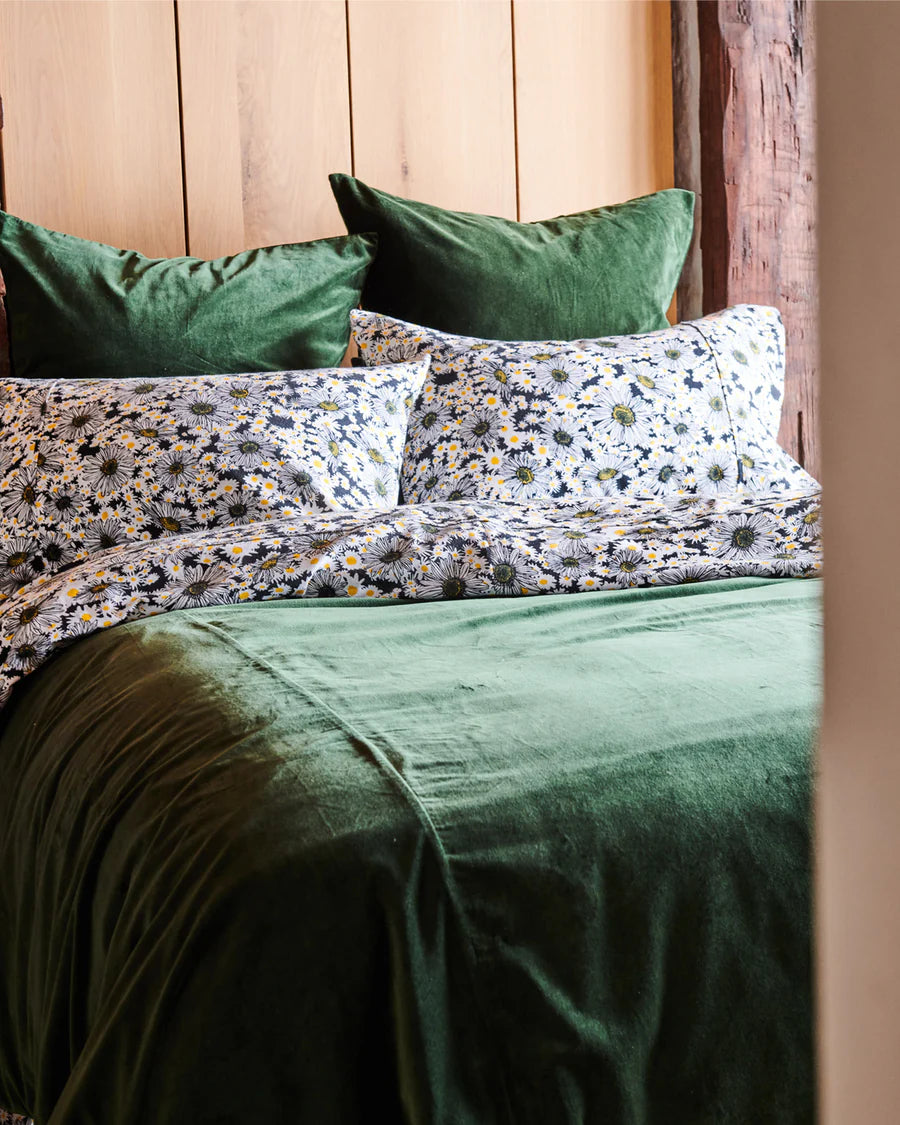 Kip & Co Kombu Green Velvet European Pillowcase