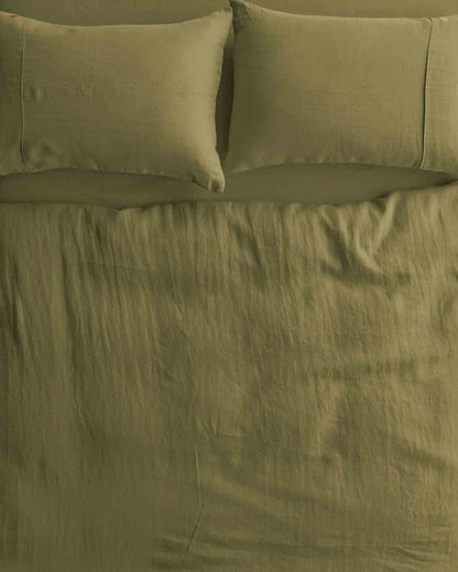 Kip & Co Olive Linen Bedding