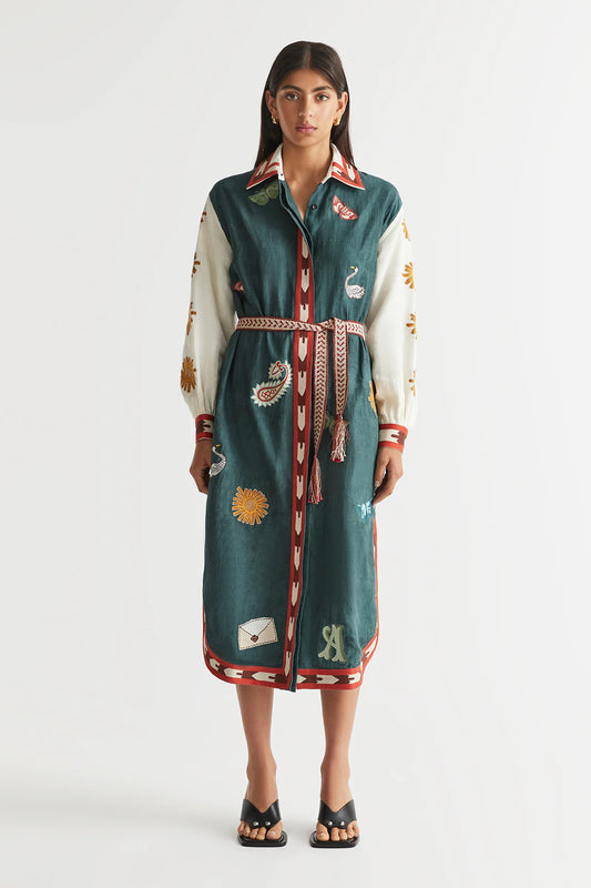 Antipodean Quincy Belted Shirtdress