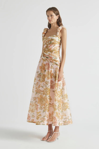 Antipodean Peach Dream Rouched Strap Gown