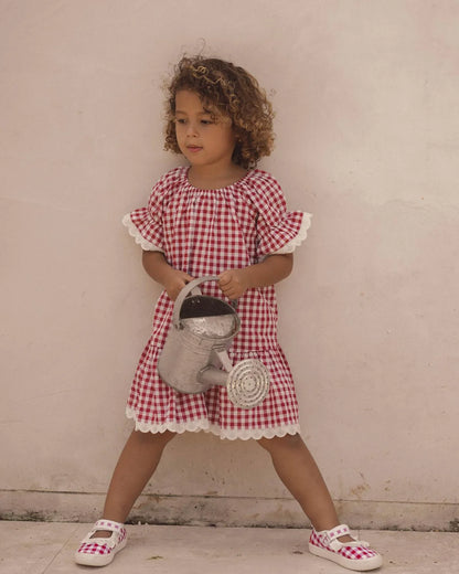 Alexa Dress - Red White Check