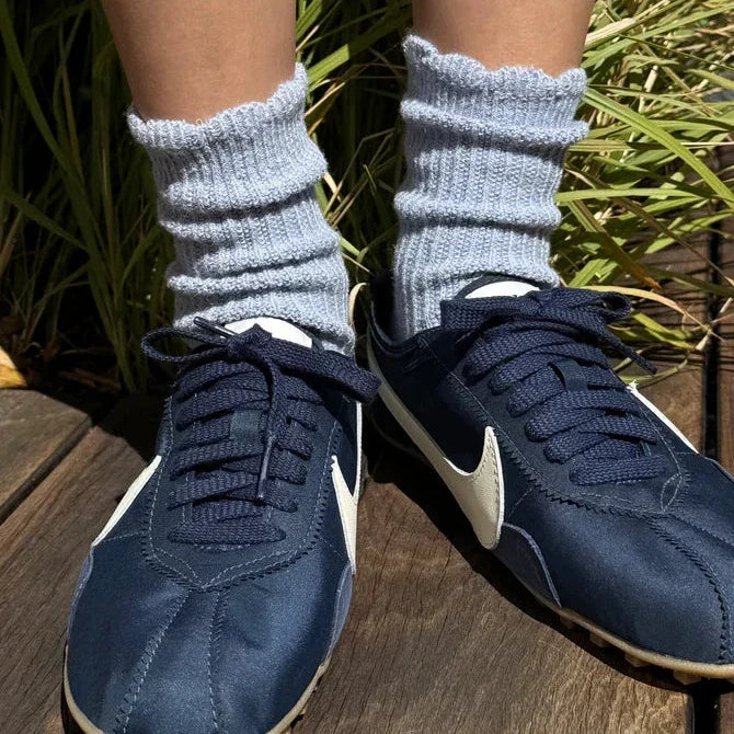Le Bon Shoppe Linen Scallop Socks