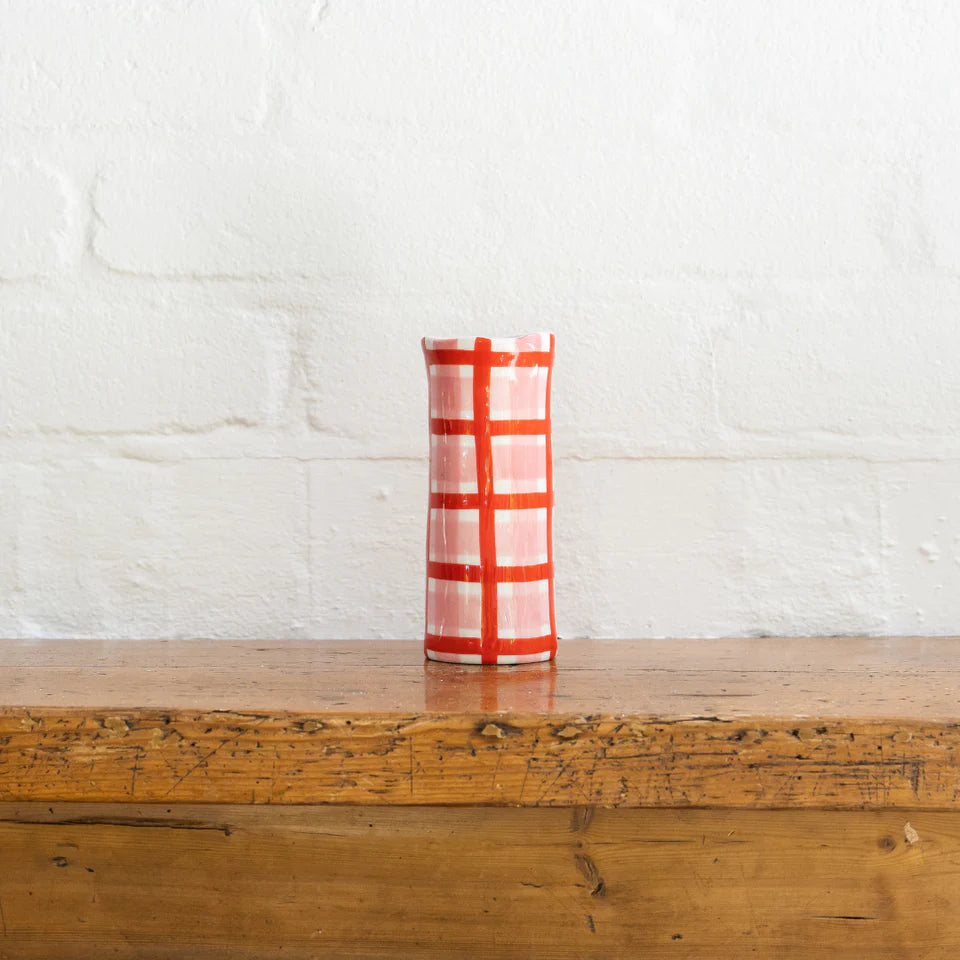 Noss. Red & Pink Gingham Vases