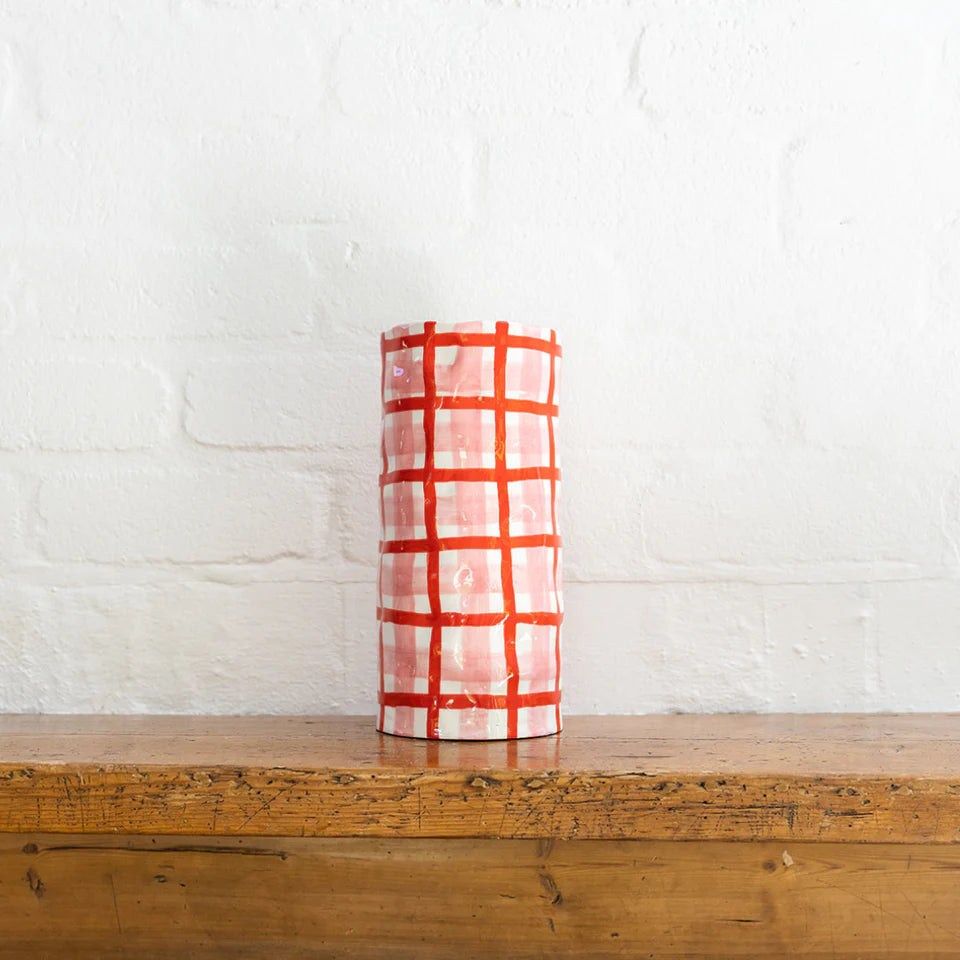 Noss. Red & Pink Gingham Vases