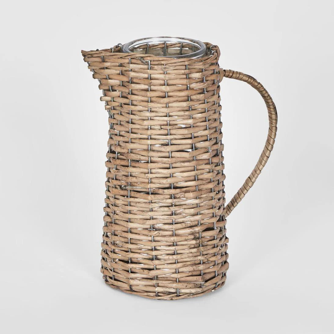 Rattan Jug with Glass Insert