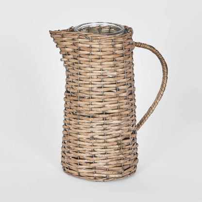 Rattan Jug with Glass Insert