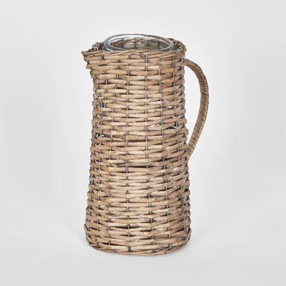 Rattan Jug with Glass Insert