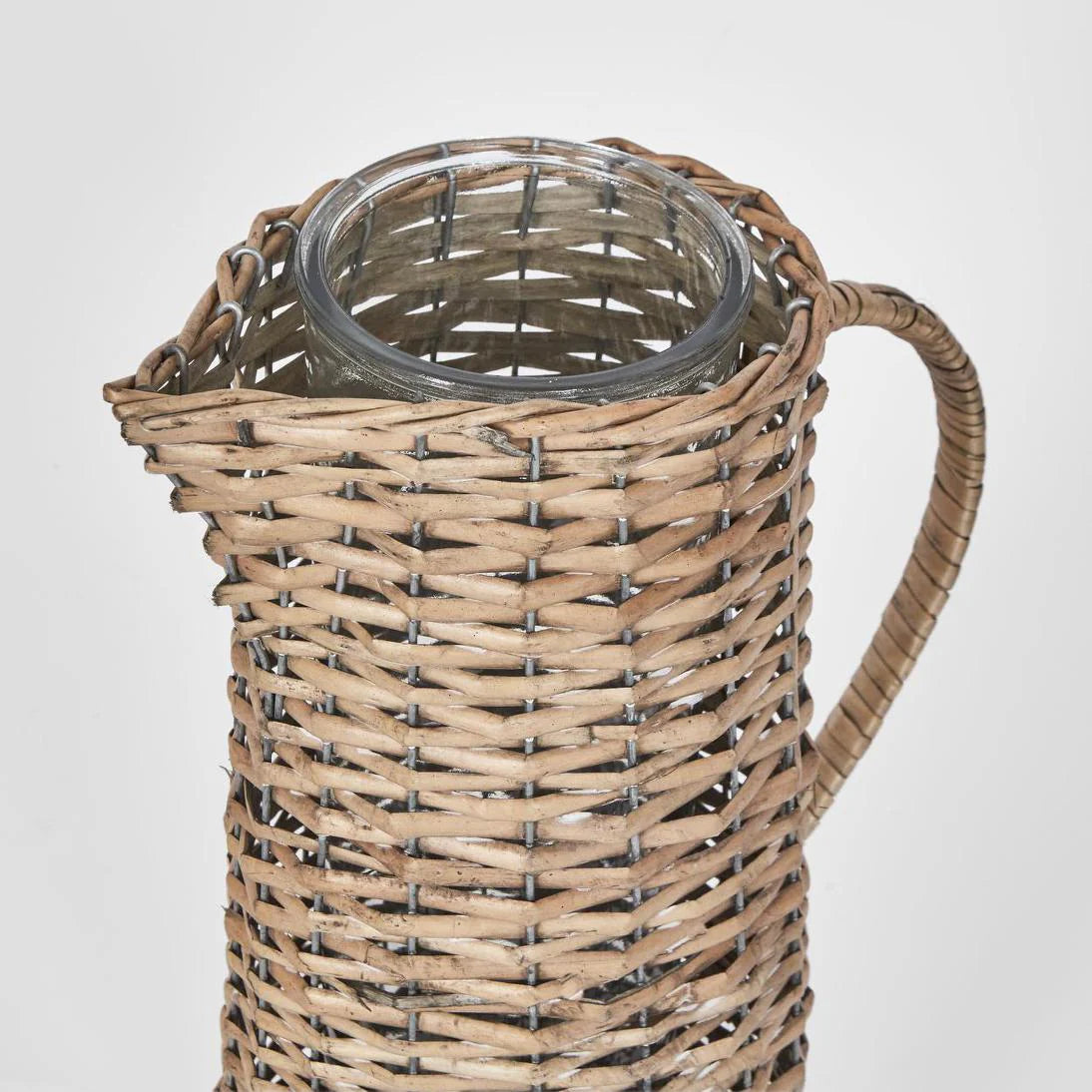 Rattan Jug with Glass Insert