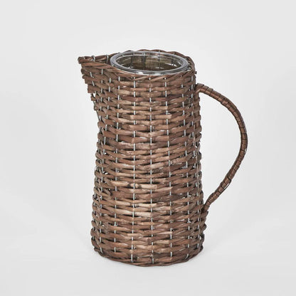 Rattan Jug with Glass Insert