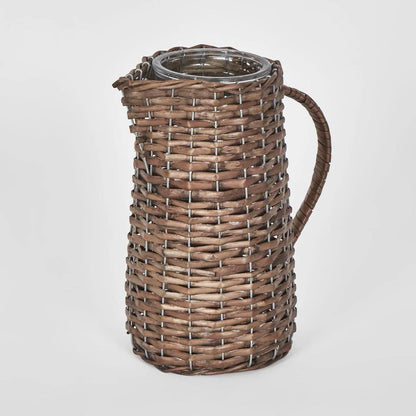 Rattan Jug with Glass Insert
