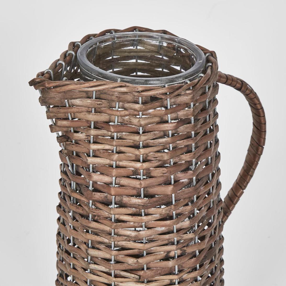Rattan Jug with Glass Insert