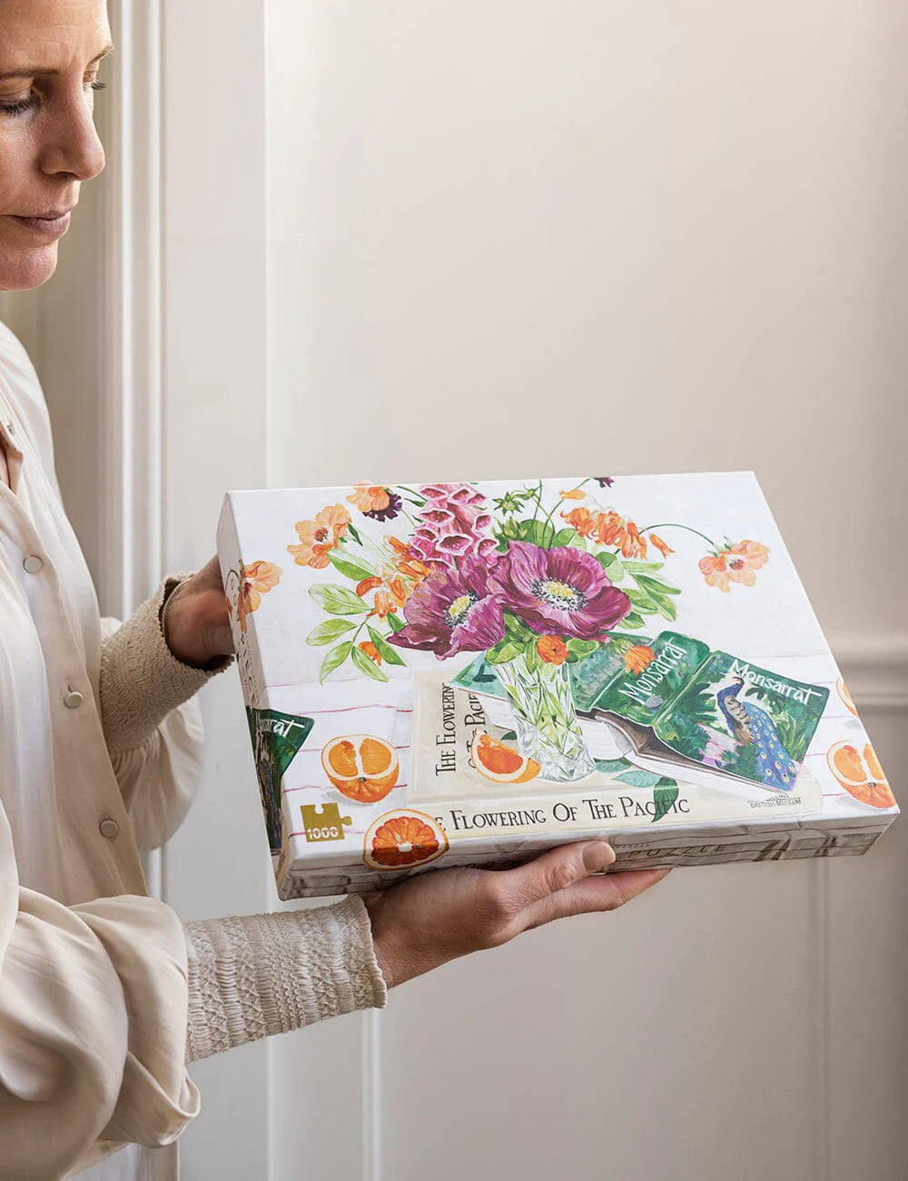 Bespoke Letterpress Poppies and Foxglove Puzzle (1000pc)