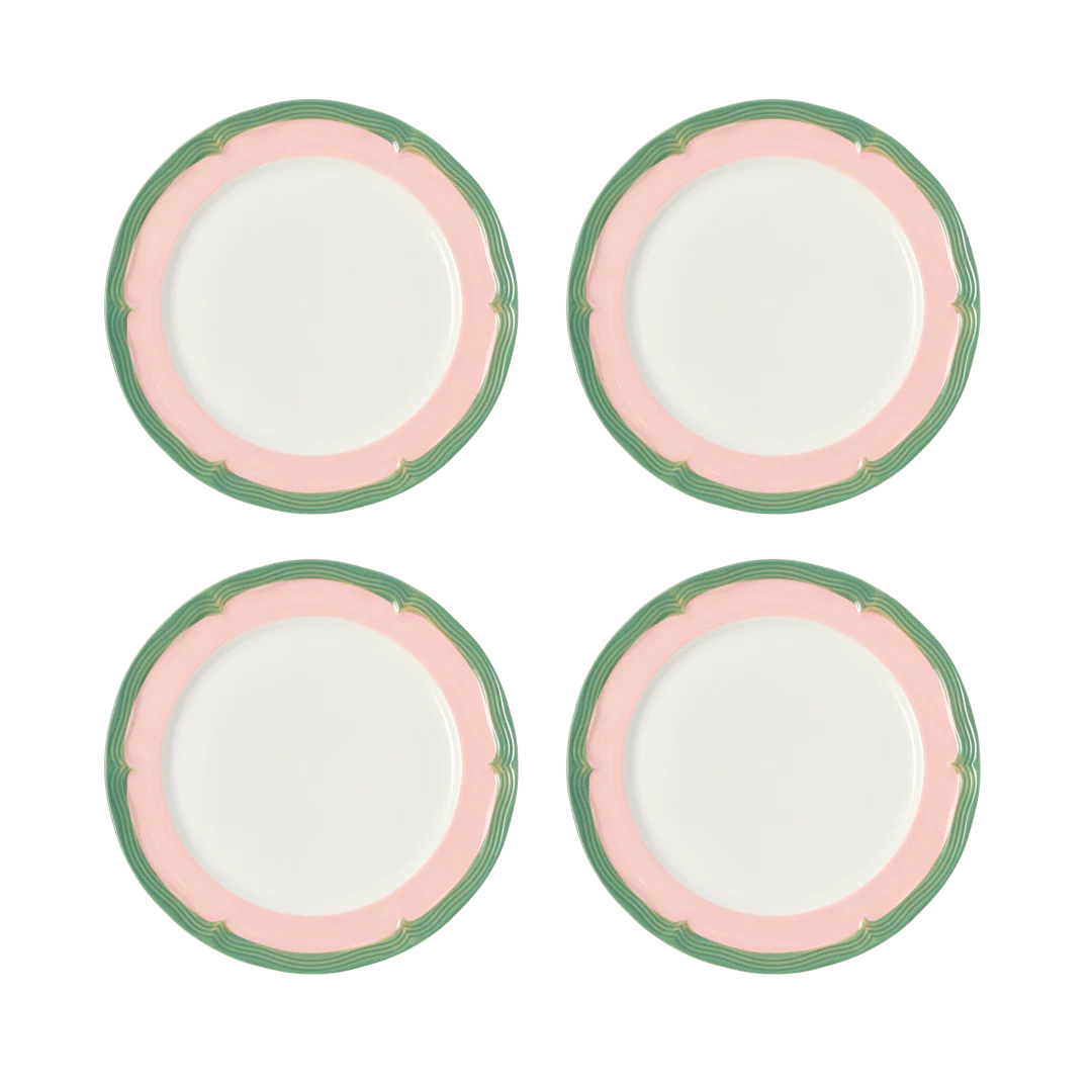 Soft Scallop Embossed Dinner Plate - Set of 4
