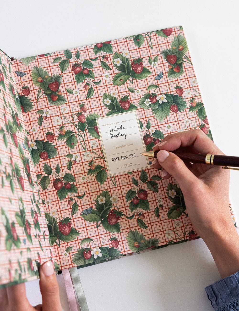Bespoke Letterpress Heirloom Recipe Book Journal