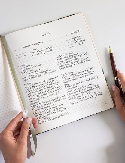 Bespoke Letterpress Heirloom Recipe Book Journal