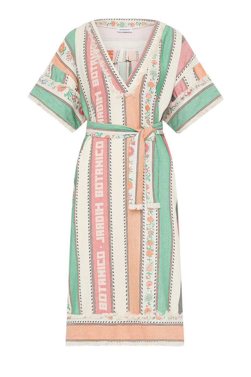 Antipodean Botanico Fringe Short Sleeve Kaftan WAS $645