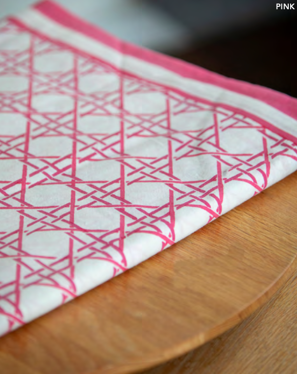 Mandalay Designs Rattan Pink Table Linen