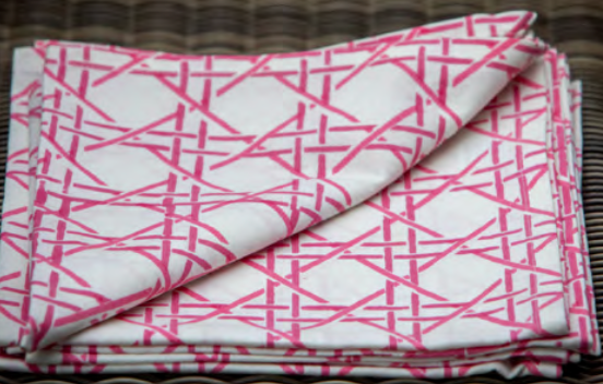 Mandalay Designs Rattan Pink Table Linen