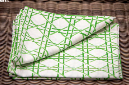 Mandalay Designs Rattan Kelly Green Table Linen