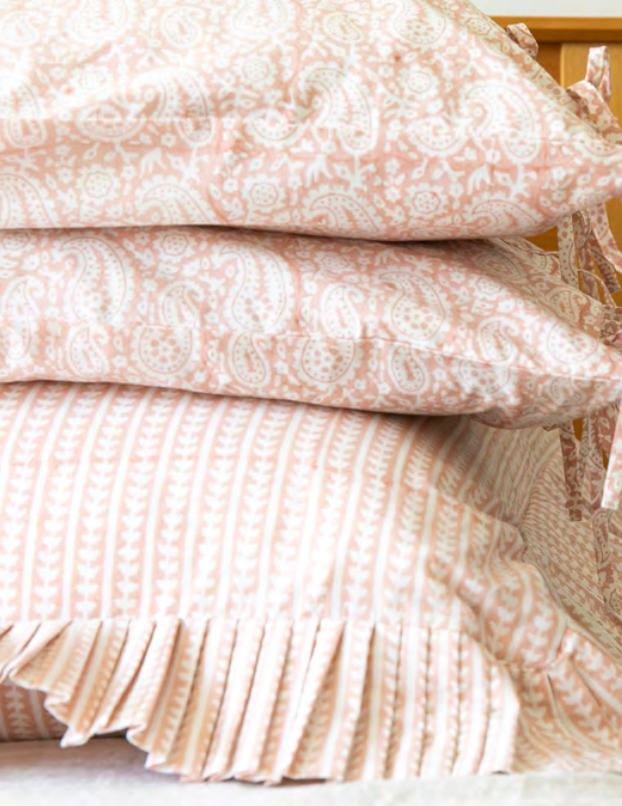Mandalay Designs Paisley Vines Shell Pink Bed Linen