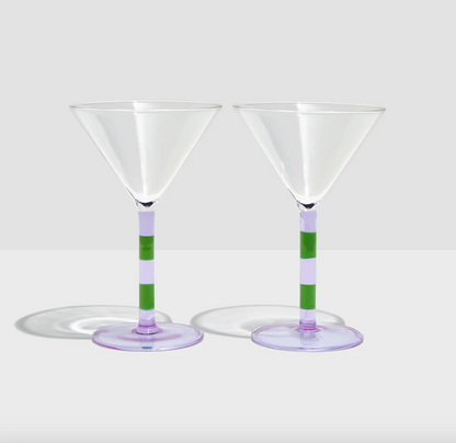 Fazeek Stripe Martini Glasses WAS $100