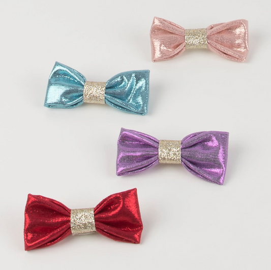 Glittery Fabric Hair Bows