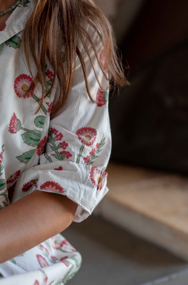 Mandalay Seaweed Flower Shirtdress