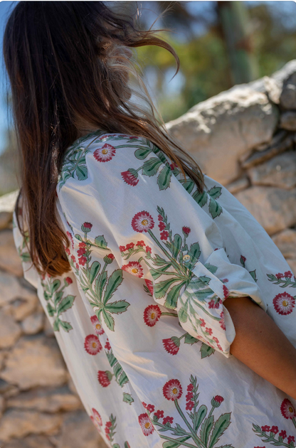 Mandalay Seaweed Flower Shirtdress