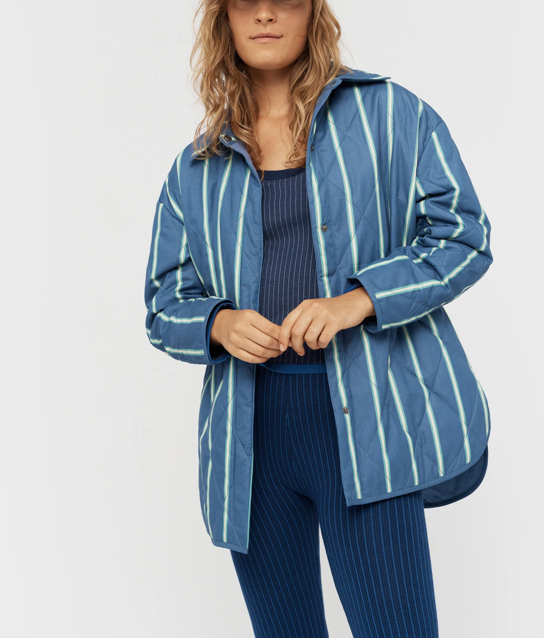 LMND Parker Quilted Jacket - Stripes