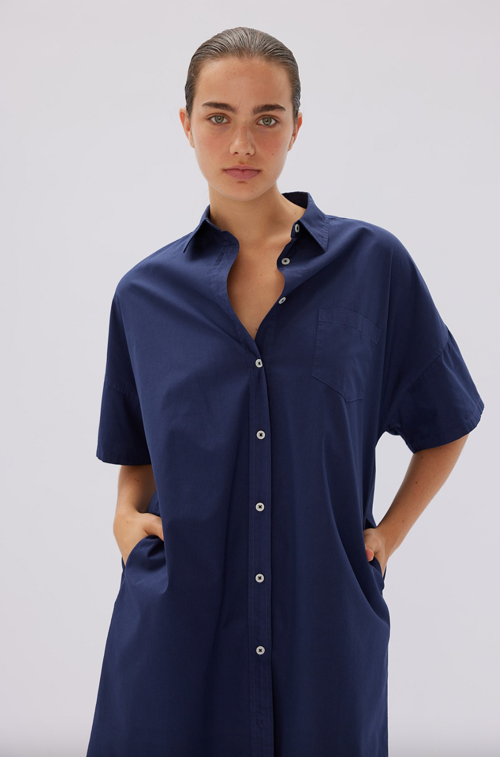 LMND Chiara Short Sleeve Shirtdress